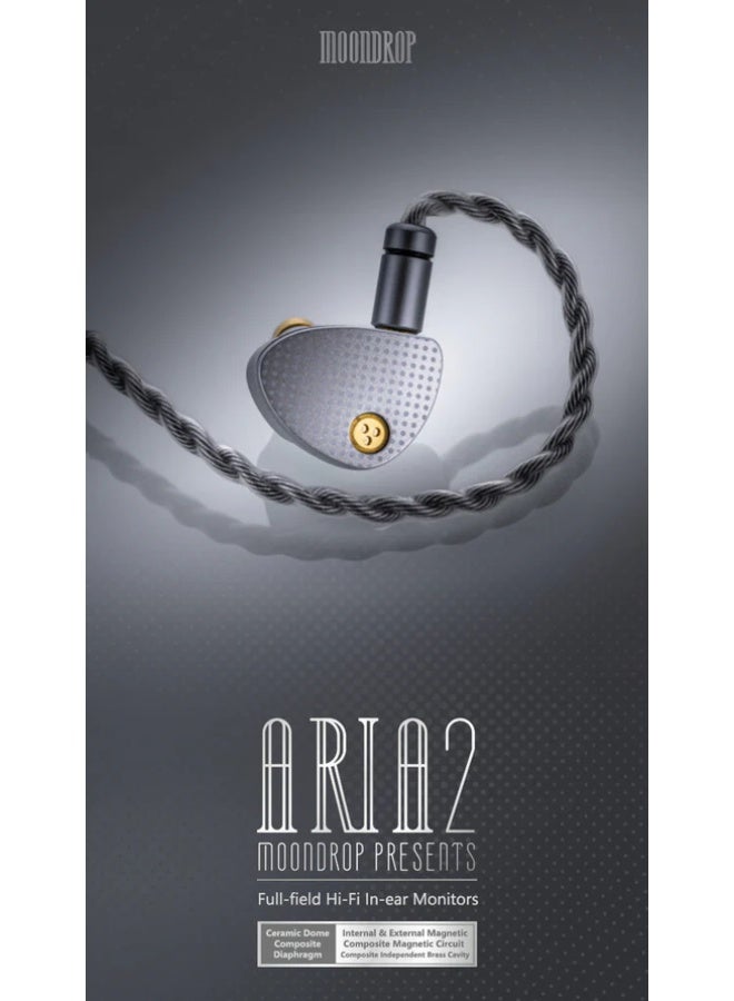Moondrop ARIA 2 in-Ear Headphone with 0.78 2 Pin Cable Replaceable Plugs 3.5/4.4mm Earphone (Silver) - Image 2